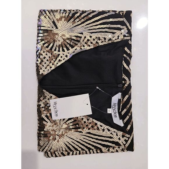 ✨ Art Deco Flapper Great Gatsby Roaring 1920s Retro Gold Sequin Dress SIZE M NWT - Picture 6 of 11